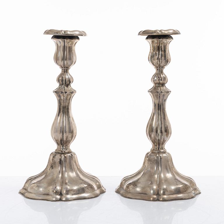 A Pair of Norwegian silver candlesticks, mark of Norsk Filigransfabrikk, Oslo, early 20th century.