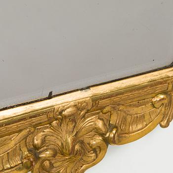 A Rococo giltwood mirror by Nils Meunier (master in Stockholm 1754-97, royal court mirror maker 1769).