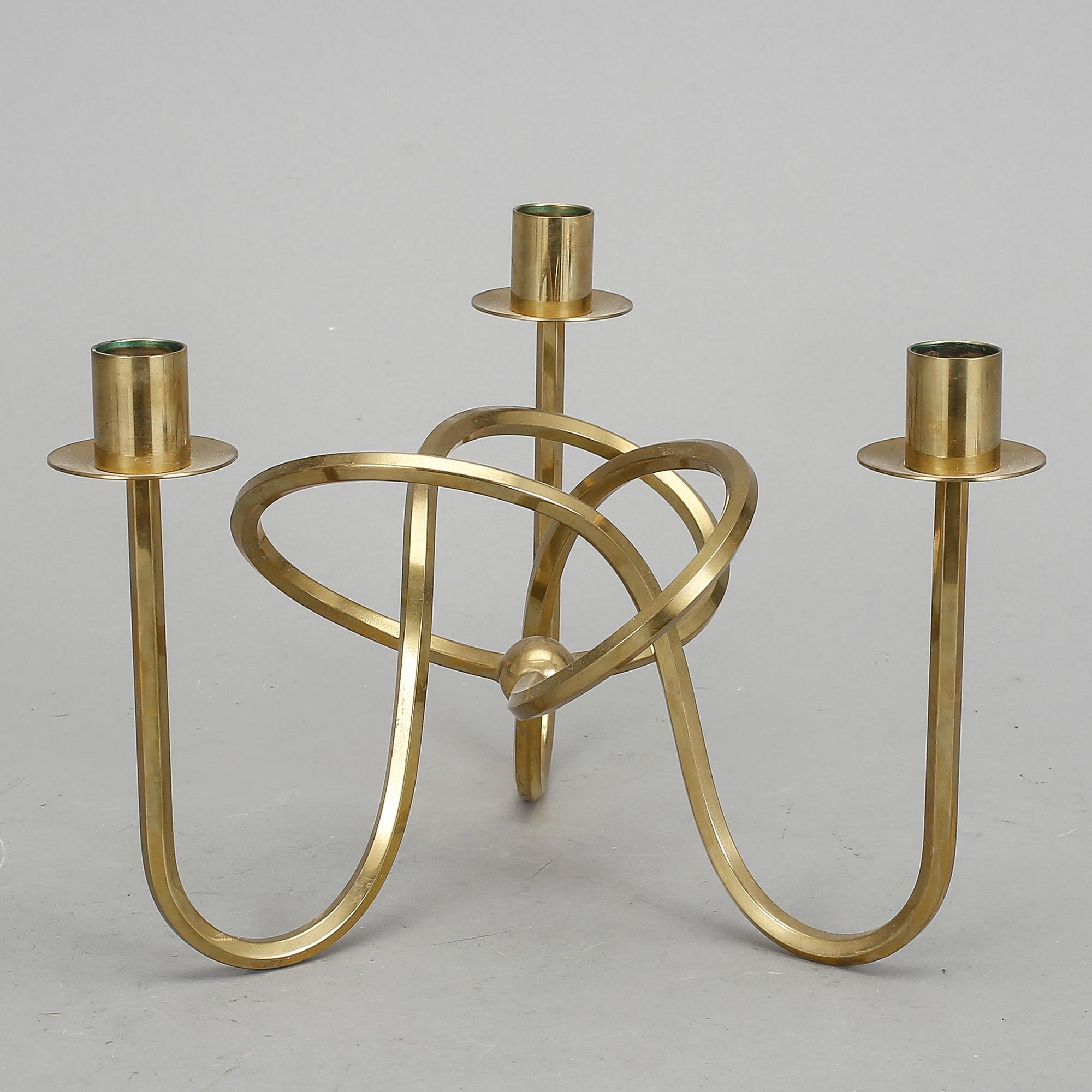 KANDELABER, mässing, "Vänskapsknuten", Josef Frank för Svenskt Tenn, formgiven 1938.