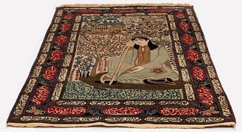 A pictoral Kashan 'Mohtasham' Central Persia, c. 205 x 130 cm.
