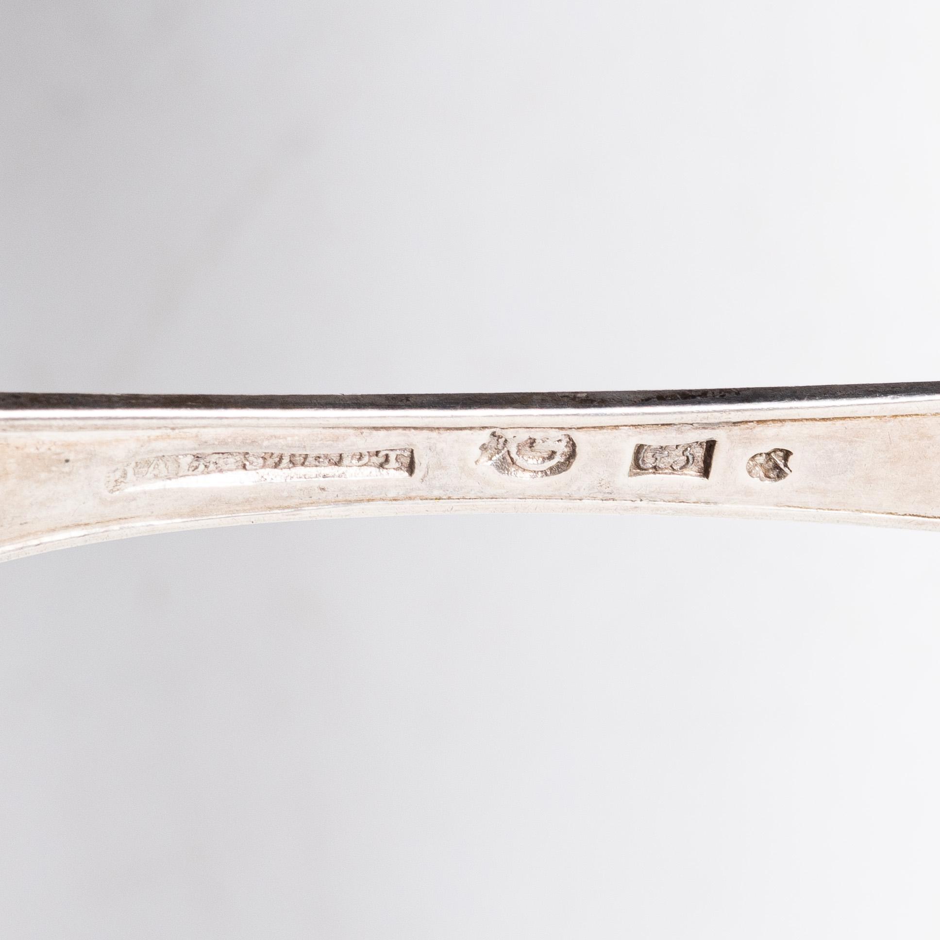 Four Swedish silver tablespoons, Gothenburg, 1796–1829.