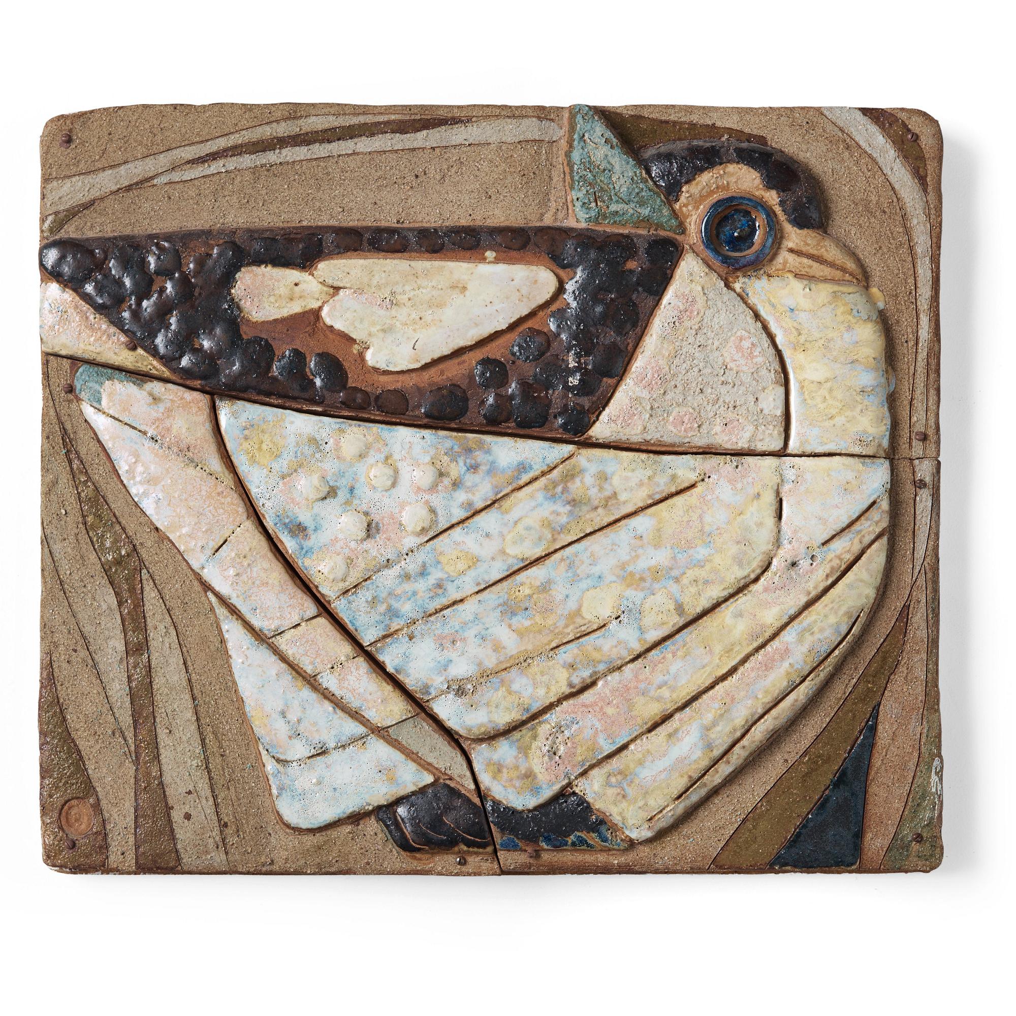 Tyra Lundgren, relief "Duvan Columbus", egen ateljé 1950-60-tal.