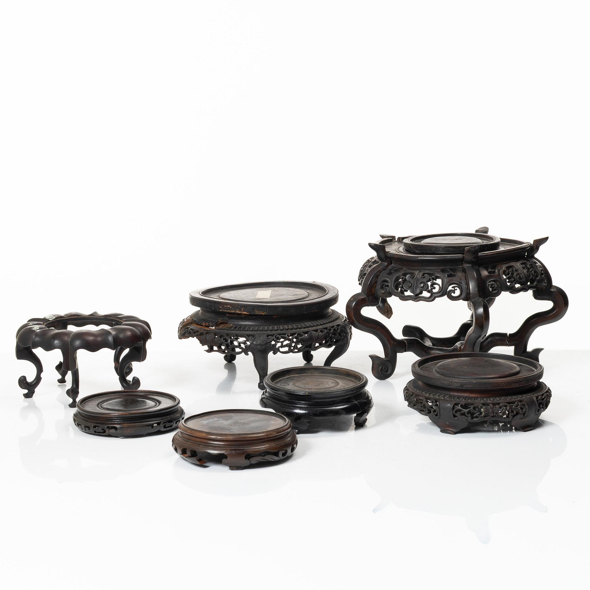 Parti, träställ, sju stycken, Qingdynastin.