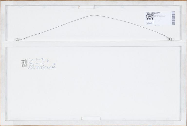 John Ivar Berg, blandteknik, ca 14 x 33 cm, signerad.