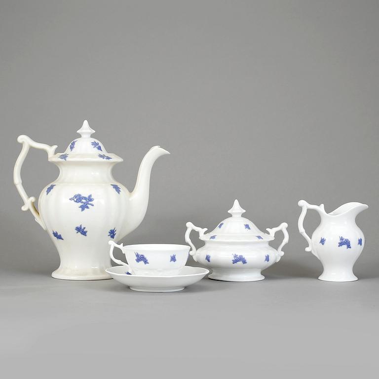 TESERVIS, 15 delar, porslin, "Blå blom" Old Gustavsberg, 1800-tals slut.