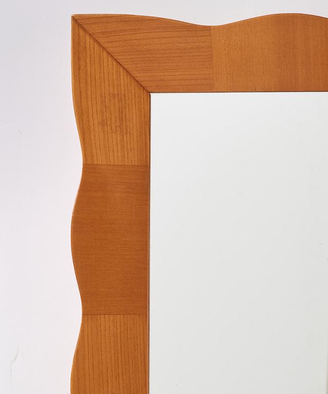 Fröseke, an elm framed wall mirror, mid 20thC, Swedish Modern.