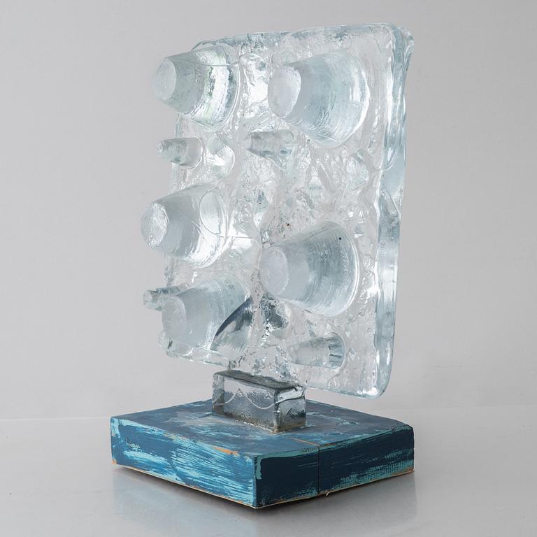 Edvin Öhrström, sculpture, cast glass, Lindshammar Glassworks.