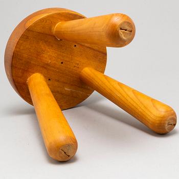 A second half of tje 20th century oak stool by Ingvar Hildingsson, signed IH.