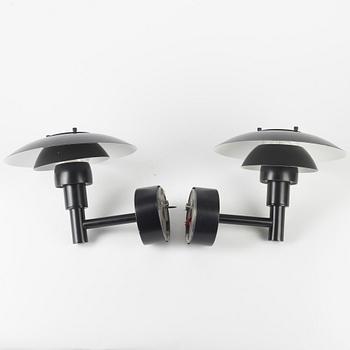 Poul Henningsen, wall lamps, a pair, PH 3-2½, Louis Poulsen, Denmark.