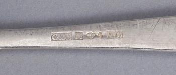 SMÖRGÅSBESTICK samt DESSERTSKEDAR, 36 delar, silver, "Rosenholm", GAB, Sthlm, 1950-/70-tal. Vikt exkl stålblad ca 544 g.