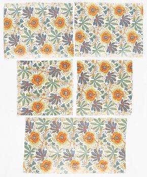 Josef Frank, curtains, 5 pcs, "Aralia", Svenskt Tenn.