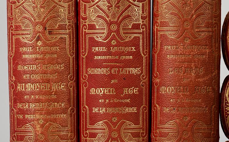 BOKVERK, 3 st med totalt 9 vol, bla "XVII me Siecle", Paul Lacroix, Paris 1872-82.