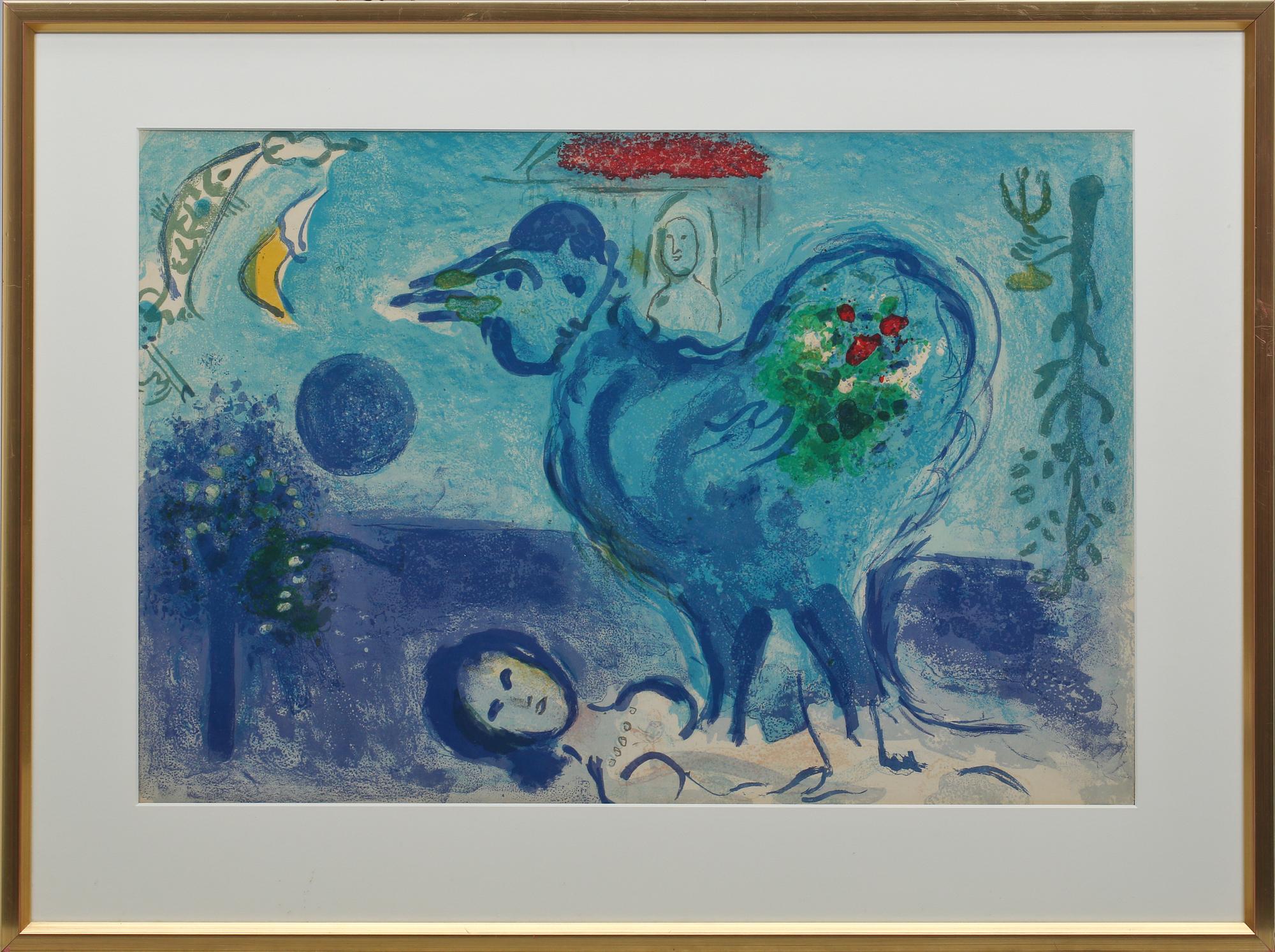 MARC CHAGALL, efter, färglitografi, ur Derrièr le miroir.