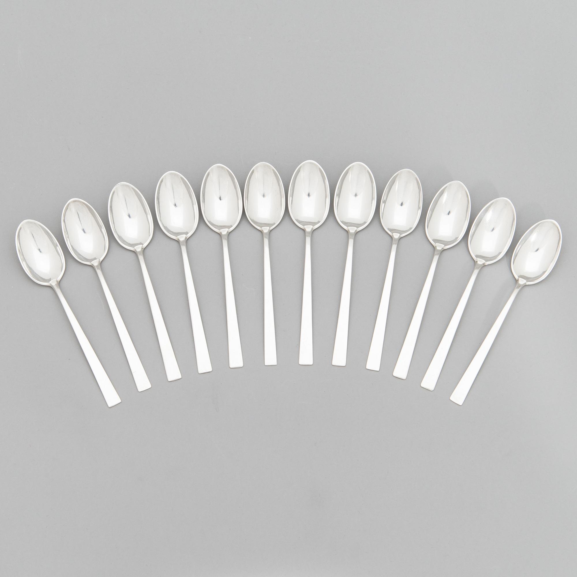 Bertel Gardberg, A 96-piece set of "Birgitta" silver cutlery, marked BG, Hopeatehdas oy, Helsinki 1956-64.