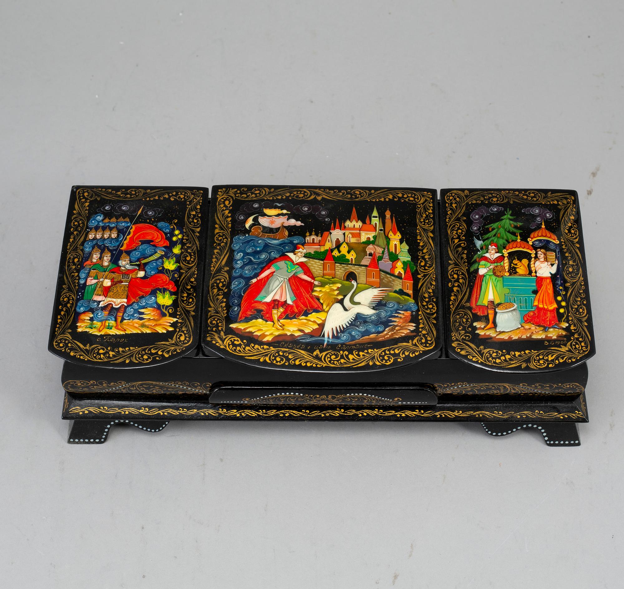 A set of 6 Russian boxes.