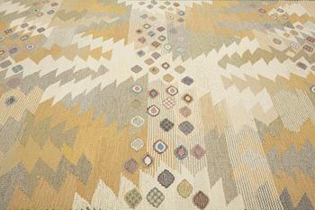 Barbro Nilsson, a carpet, "Tånga ljus", flat weave, ca 253,5 x 185,5-187,5 cm, signed AB MMF BN.