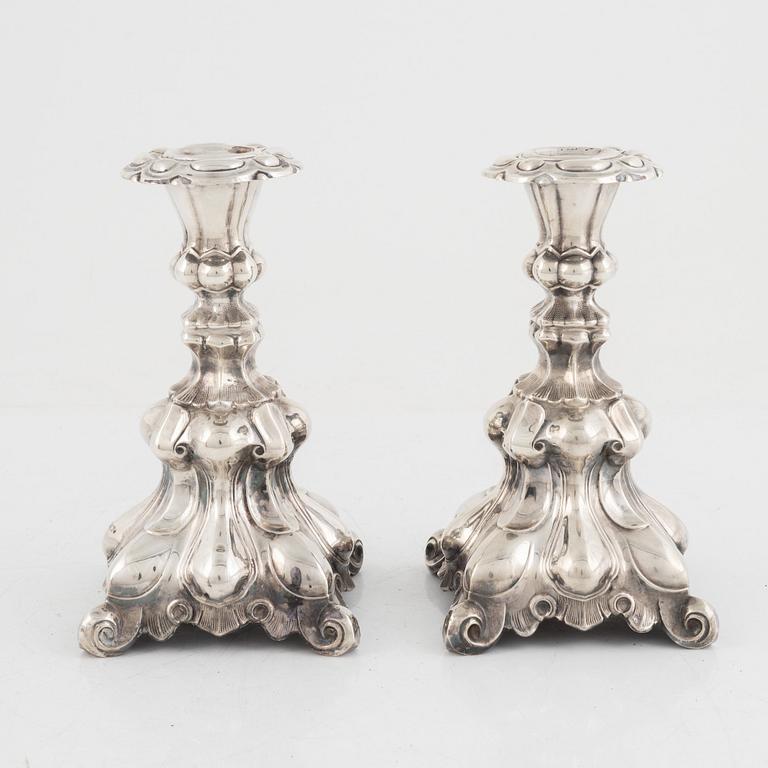 Candlesticks, a pair, silver, Finland, 1970s.