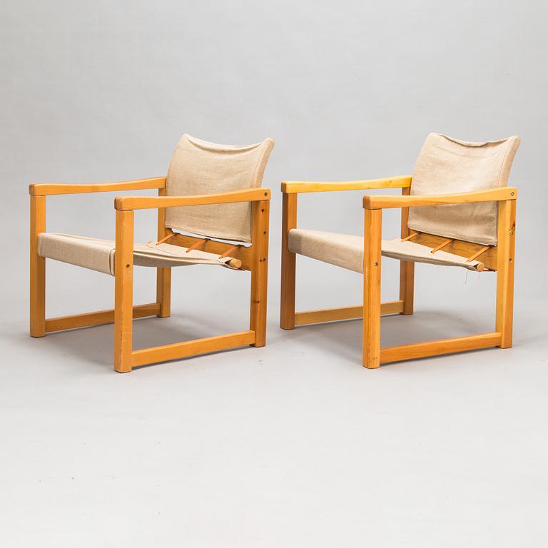 Karin Mobring, fåtöljer, ett par, "Diana" IKEA. Formgiven 1972.
