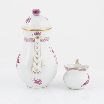A 26-piece 'Chinese Bouquet Pink' porcelain coffee service, Herend, Hungary, second half of the 20th Century.