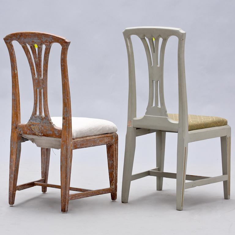 STOLAR, 2 st, gustavianska, sign J Höglander samt E Öhrmark. 1700-talets slut.