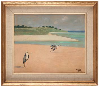 Einar Jolin, Herons on the beach.