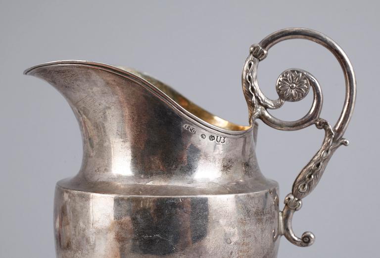 GRÄDDKANNA, silver, empire, Johan Petter Grönvall, Stockholm 1826. Vikt ca 216 gram.