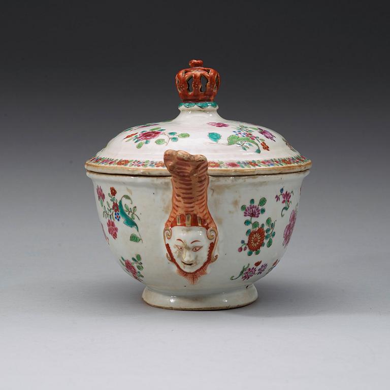 A european subject famille rose tureen, Qing dynasty, Qianlong (1736-95).