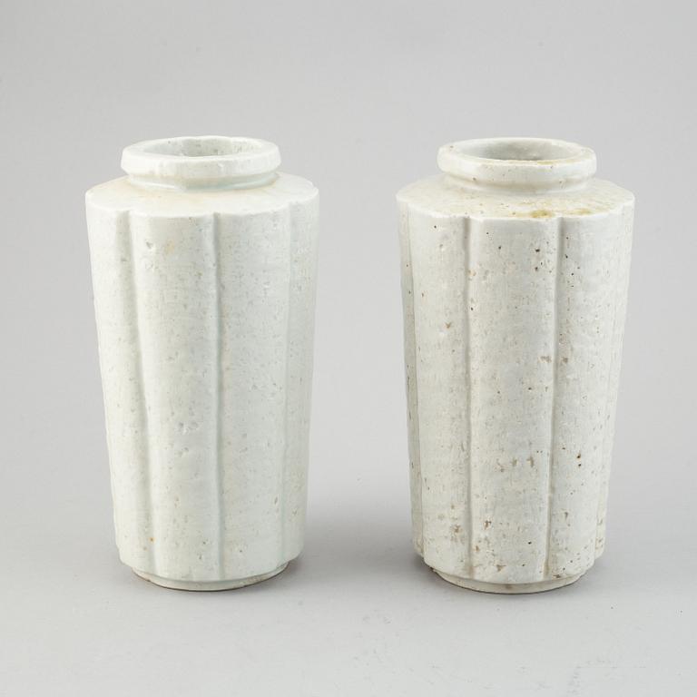 Gunnar Nylund, a pair of stoneware vases, Rörstrand.