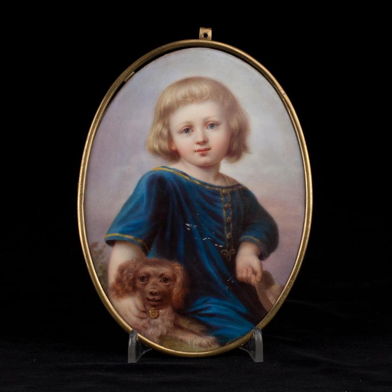 OKÄND KONSTNÄR, porslinsmålning, 1800-talets första hälft.