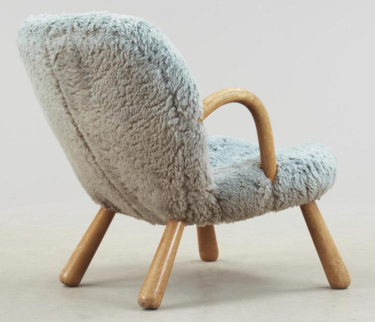 FÅTÖLJ, "Clam Chair" / "Muslinge", Philip Arctander, tillskriven, 1940/50-tal.