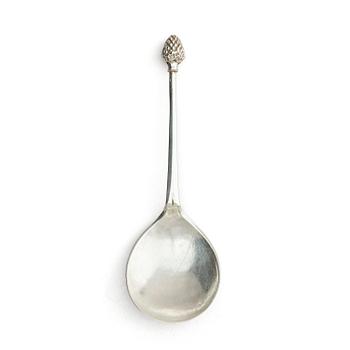 265. A Swedish 17th century silver spoon, mark of Michel Pohl the elder, Stockholm 1694.