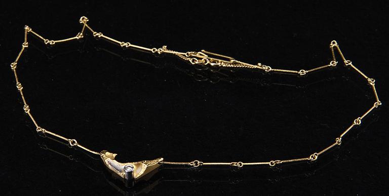 HALSBAND, 18 K guld samt briljant. Lapponia, 1993.