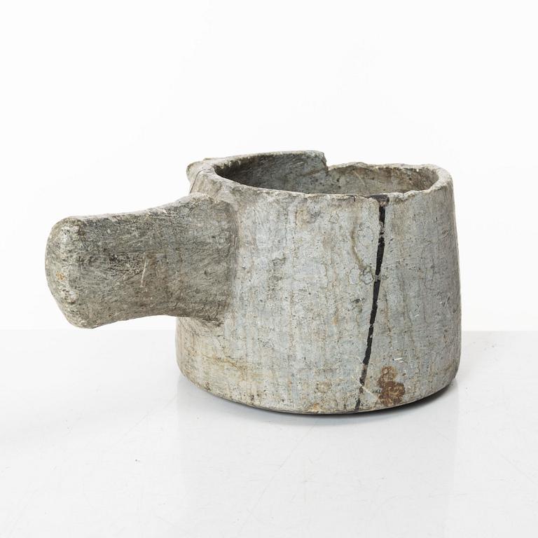 A Swedish carved soapstone jug, 19th century.