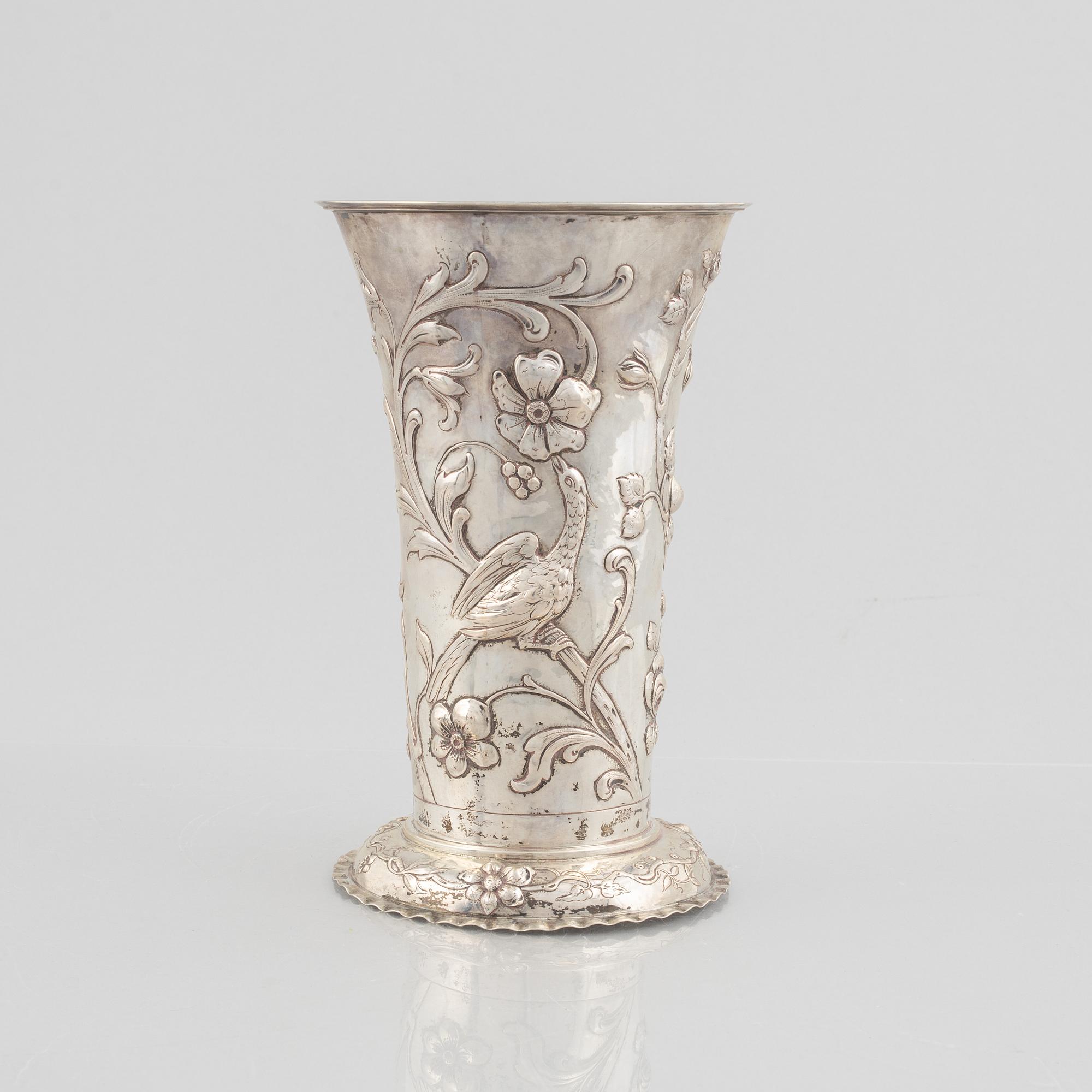 Cup, low-grade silver, Germany circa 1900.