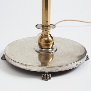 Nils Fougstedt, & Anna Petrus, a rare pewter and brass floor lamp, Svenskt Tenn, Stockholm 1929, model 763 A.