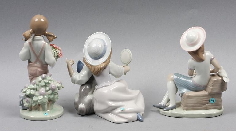 FIGURINER, 3 st. Porslin. Lladro.