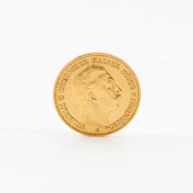 Gold coin 20 marks 1893 German Empire Wilhelm II.