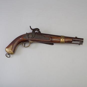 A Swedish Percussion pistol 1854 Navy pattern, Husqvarna Gevärsfaktori.