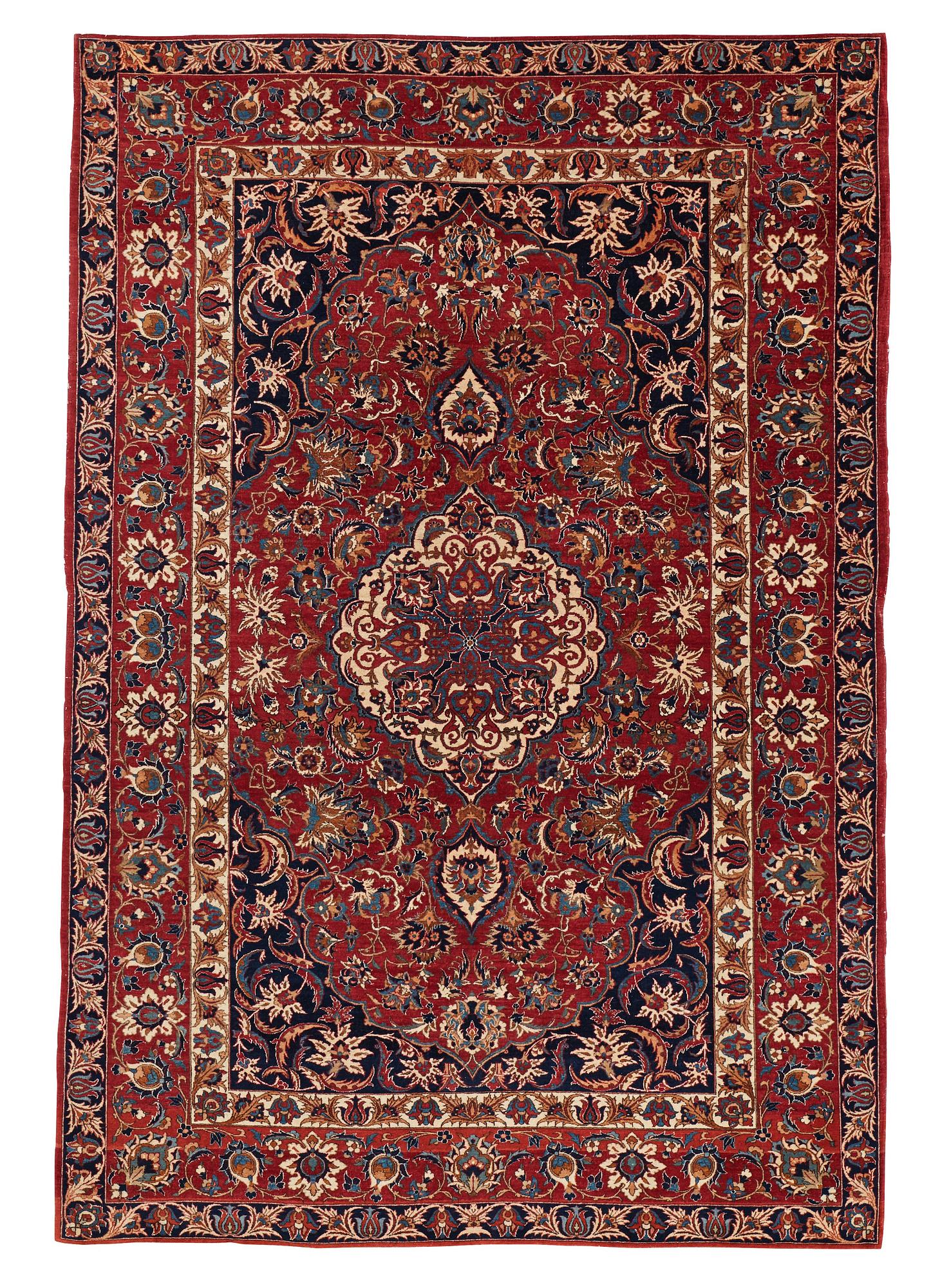 A RUG, a semi-antique Esfahan, ca 213,5 x 143,5-146,5 cm.