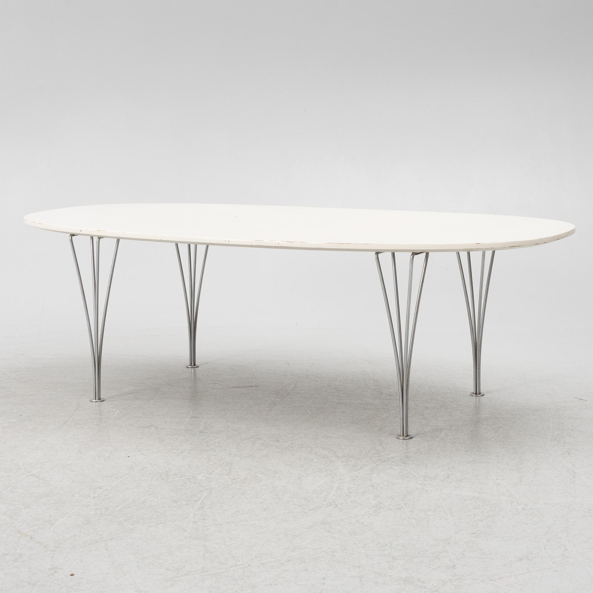 Bruno Mathsson, & Piet Hein, coffee table "Superellipse", second half of the 20th century.