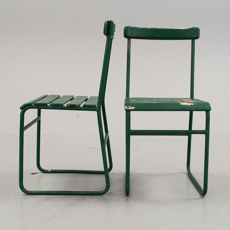 A set of four garden chairs and a table by Iwan B. Giertz, Flen, Sweden.