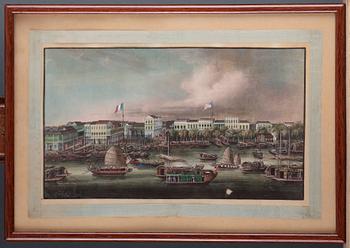 A set of four watercolours on rice paper by unknown artist, Qing dynasty, circa 1800.