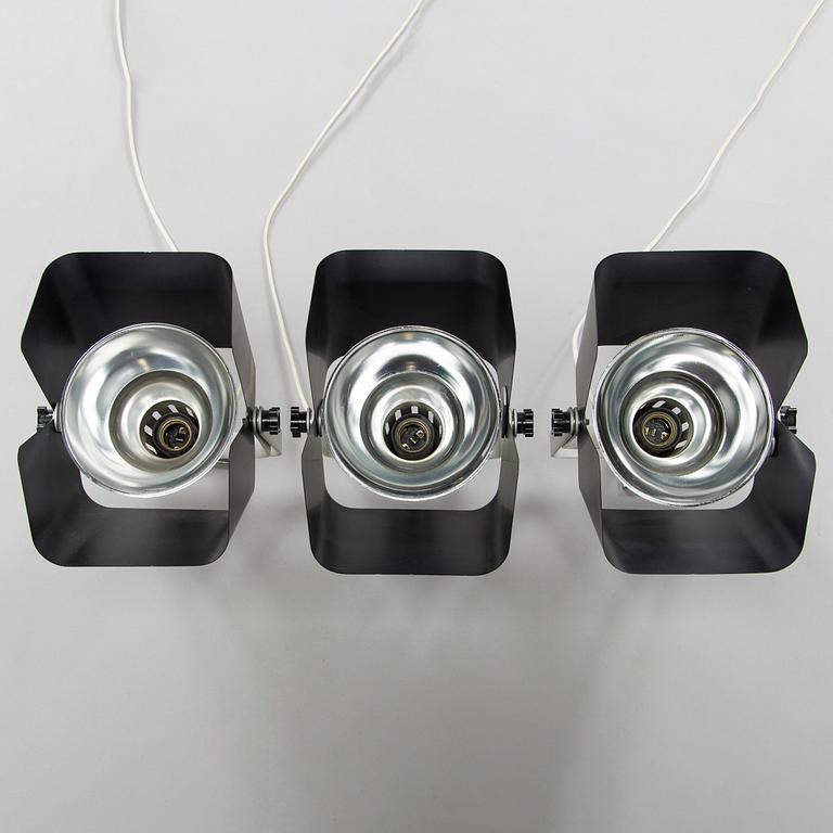 Yrjö Kukkapuro, spotlights, 3 st, modell 100, Haimi Oy, 1970.