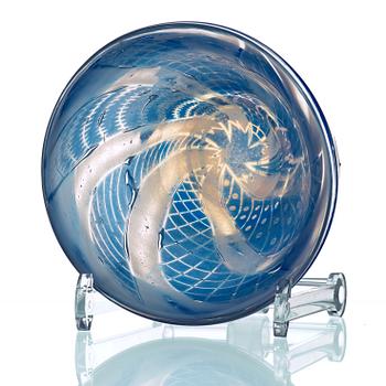 Edward Hald, a 'slipgraal' glass bowl, Orrefors 1948.