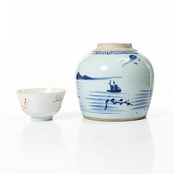 Parti porslin, 5 delar, kina, 1700-1900-tal.