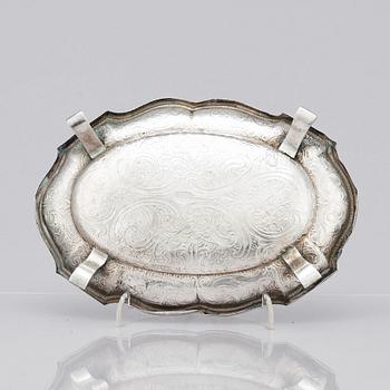 A tray/plate, silver, unidentified makers mark, Moscow 1720s.