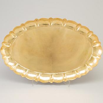 A mid 20th century brass tray by Lars Holmström, Arvika.