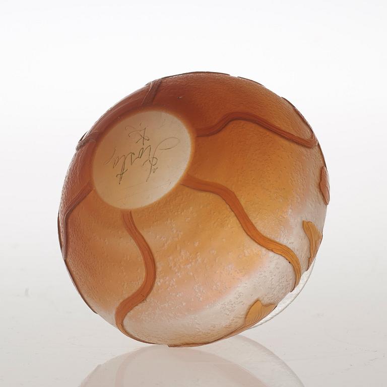 A Karl Lindeberg Art Nouveau cameo glass vase, Kosta.