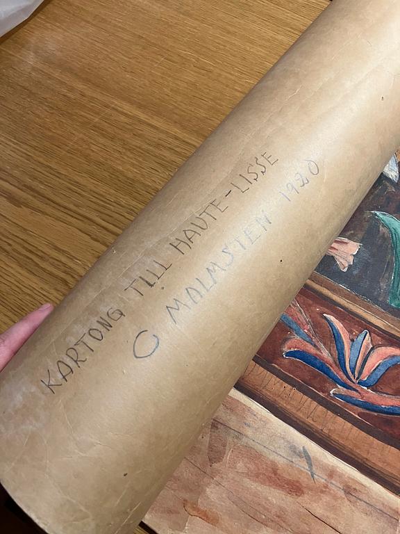 Carl Malmsten, a tapestry,  c. 213 x 113 cm, Handarbetets vänner, signed signed CM (V) dated 1920.