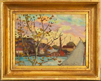 HELMER OSSLUND, oil on canvas/paper-panel, signed.